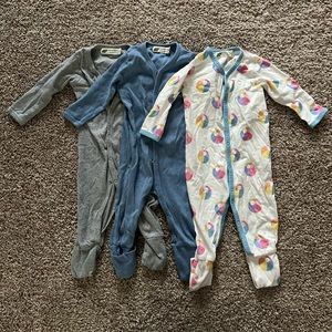 Set of 3 Monica and Andy Organic Cotton Snap Convertible Footie, Size 6-9 months